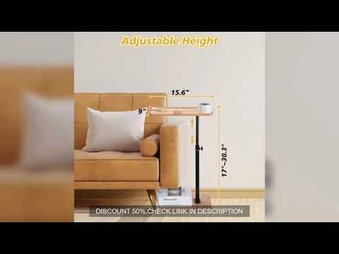 Adjustable Height Sofa Side Table & Bath Tub Tray Stand Multi-Purpose Furniture Lightweight Durable
