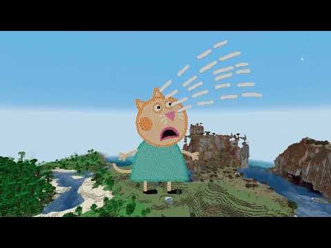 Crying Peppa Pig Characters in Minecraft