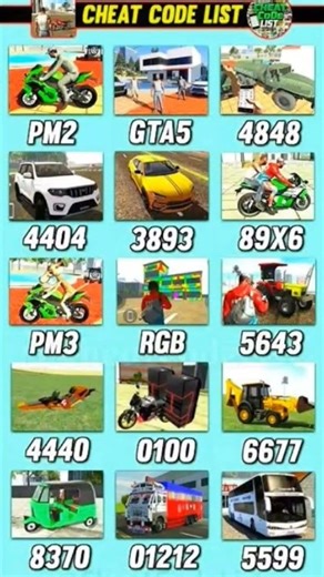 Indian Bikes Driving 3D || All NEW CHEATS CODES #shorts​ #short​