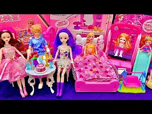 13 Minutes Satisfying with Unboxing Barbie Princess Wedding Bedroom & Swing Slide Review Toys| ASMR