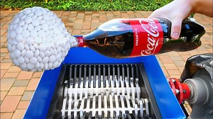 WHAT HAPPENS IF YOU DROP MENTOS & COCA COLA INTO THE SHREDDING MACHINE