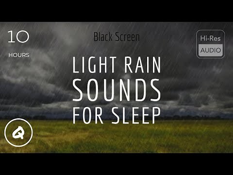 Light Rain Sounds | 10 Hours | Black Screen | Relax | Enjoy Deep Sleep (Fall Asleep Fast in Minutes)