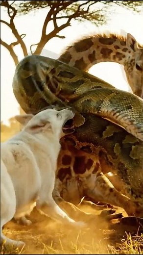 Hero Dog Saves Giraffe from Giant Python Attack