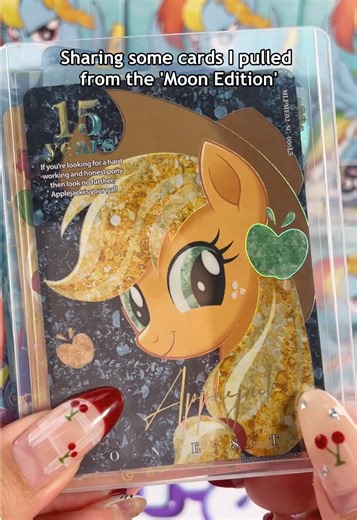 Over the moon! Got some cards of my favorite pony, Applejack!#mlp #unboxing #cards #mylittlepony #mlpcards