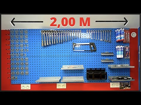 Wall-mounted tool holder in the workshop