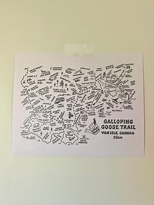 Galloping Goose Trail Map - Art Doodle/original Illustration PNW Print (8"x10") by Raventhumbcreative - Made in BC, Canada - Etsy Canada