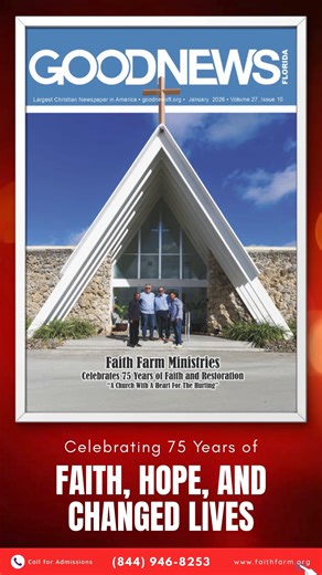 Faith Farm Ministries on Instagram: "🌟 Celebrating 75 Years of Faith, Hope, and Changed Lives 🌟 For over seven decades, Faith Farm Ministries has been a place of restoration, healing, and new beginnings. This month’s GOOD NEWS magazine cover story takes a deeper look beyond the thrift stores—highlighting the mission, the testimonies, and the people whose lives have been transformed through one of South Florida’s longest-standing Christian recovery ministries. 🙏💜 👉 Discover the full feature