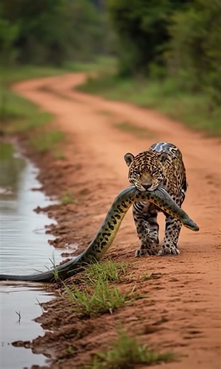 Jaguar vs Python #wildlife #wildlifeentertainment #africananimal