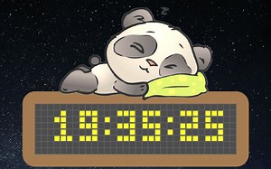 scratch编程DIY可爱卡通数字像素时钟