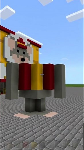 Mini Chuck E. Cheese statue in Minecraft #minecraft #minecraftbuilding #chuckecheese #gaming