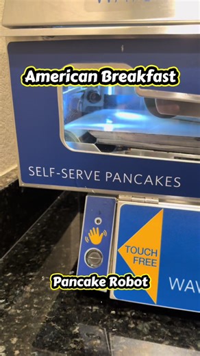 Pancakes for breakfast, self-serve pancake machine blowing minds on our Florida roadtrip #pancakes #breakfast #hotel #travel #roadtrip @Best Western® Hotels & Resorts