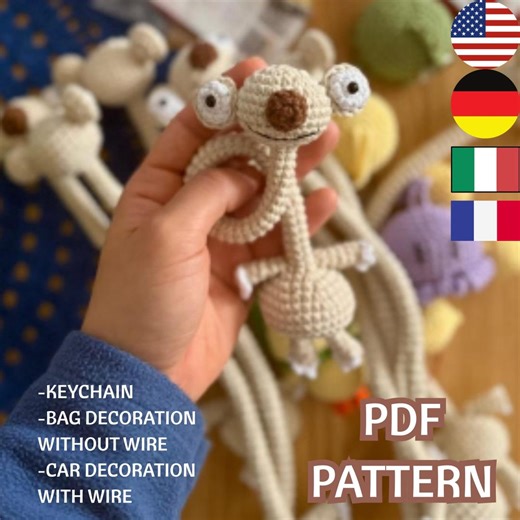 Crochet Pattern / Sid the Sloth Amigurumi Pattern, Crochet Sloth PDF, Long Neck Sloth Pattern, Ice Age Character Crochet Tutorial, Sloth Toy - Etsy Ireland