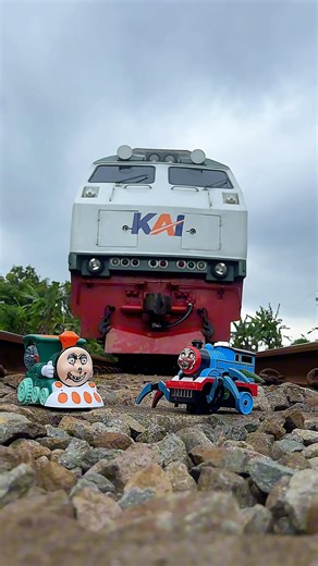 Real Train VS Choo Choo Charles toys l Real On The Railway Track! #train #railroadcrossing #shorts