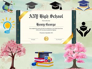 Editable A4 Diploma Certificate Template: Canva Graduation Award (PDF) - Etsy UK