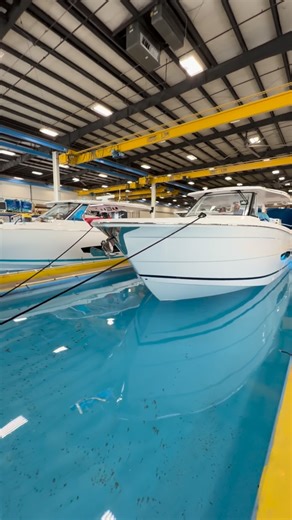 Center Consoles Only on Instagram: "The @regalboats test tanks make testing all systems requiring water, a breeze. They run through several quality control checks throughout the build process, and even take each boat out to their private man-made lake after the test tank."