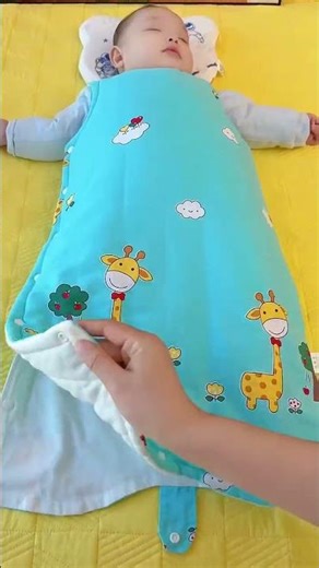 Peaceful Baby Sleeping in Cute Cartoon Sleep Bag 😴💙 Adorable Bedtime Moments