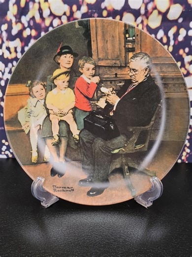 Vintage 1992 Edwin Knowles Norman Rockwell “the Family Doctor” Decorative Collectors Plate From the Rockwell Heritage Collection - Etsy