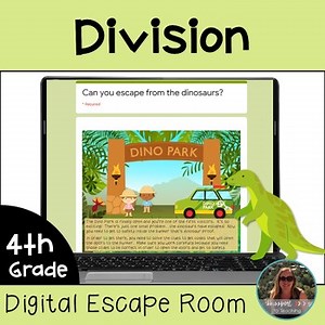 Long Division Digital Escape Room - 4th Grade Math