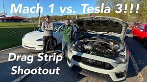 Ford Mustang Mach 1 Vs Tesla Model 3 Drag Race: Running 11s?