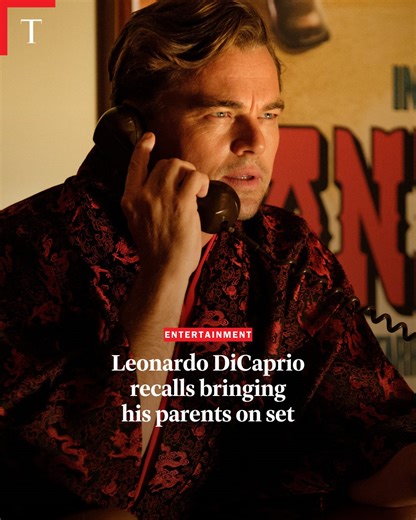 TIME on Instagram: ""That's really them!" Leonardo DiCaprio recalls the time Brad Pitt mistook his dad and stepmom for extras on the set of 'Once Upon a Time… in Hollywood.' Read about TIME's Entertainer of the Year at the link in bio."