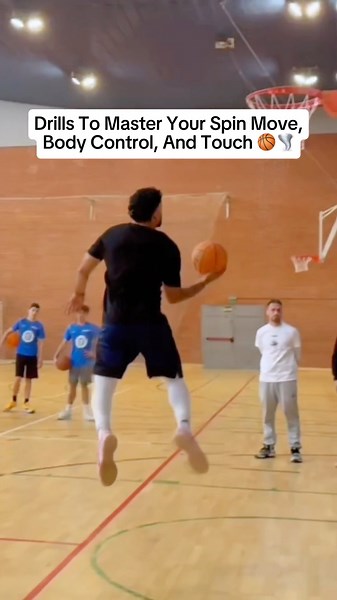 Drills to master your spin move, body control, and touch🏀🔥 #basketballtraining #basketballdrills