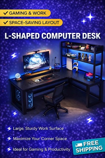 L-Shaped Desk Setup & Organization Ideas