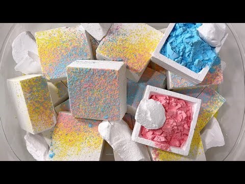 Soft Fresh Chalk Crush & Colored Powder Bombs & Crispy Strip-shaped Chalk | Gym Chalk ASMR |