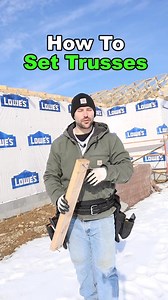 How To Set Roof Trusses! #fypシ #construction #DIY #roof #trusses #2x4 #2x4lumber #nail #carpenter #carpenters #builder #build #garage #work | Excellent Laborer