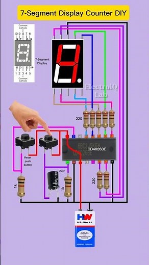 #diy 7-Segment Counter Display | Using CD4026BE With Reset Push Button | No Arduino #shorts #tech