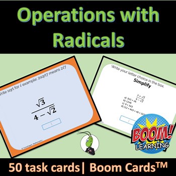 Operations of Radicals Algebra 1 Boom Task Cards