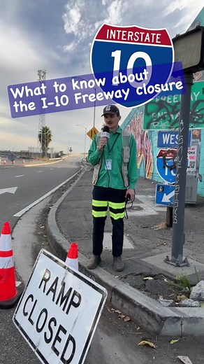 🚨This important stretch of the I-10 Freeway, where the 60, the 5 and the 101 all weave together is closed. Early Saturday morning, after a storage yard fire, transportation officials stopped all traffic both ways from using the freeway to check if the scorched concrete can be reinforced. Turns out it doesn't have to demolished, it can simply be repaired. Gov Gavin Newsom said it will only be closed for 3-5 weeks, though he noted that may not include the reopening of all lanes. 📹: @__tomcarroll
