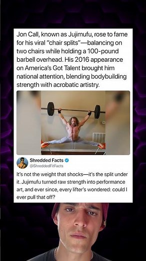 Jon Call, known as Jujimufu, rose to fame for his viral “chair splits”—balancing on two chairs