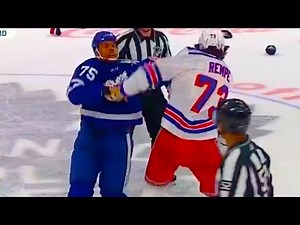 Ryan Reaves Matt Rempe Fight (FULL CLIP) Maple Leafs vs Rangers | NHL Highlights
