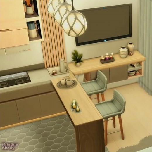 The Sims 4 | Cozy Aesthetic Rooms Ideas (Entryway, Bedroom Nook & Modern Kitchen)