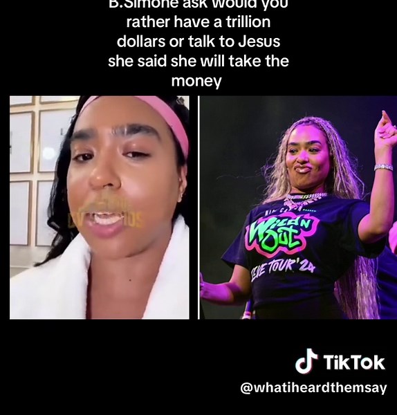 Comedian B. Simone rather have a trillion dollars then to talk to Jesus face to face #bsimone #biblestudy #explorepage #gossipnews