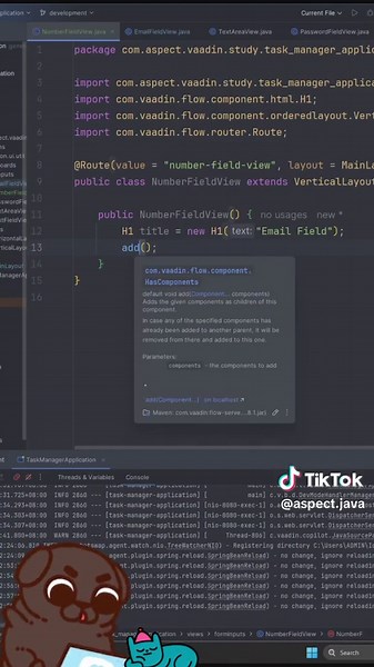 Java Spring Boot Vaadin Flow = Web App Magic! ✨ #tiktoklive #livehighlights #CerealCerdik #VaadinFlow #JavaUI #JavaFramework #SpringBoot #FullStackDeveloper #DevTok #CodeLife #SoftwareEngineering #ProgrammersOfTikTok #TechTalks #CodeTips #LearnToCode #DevTutorial #TechShowcase #BuiltWithVaadin #UIMagic #DevHumor #CodingStruggles #DebugDance #FYP #ForYouPage #Java #JavaProgramming #Coding #Programming #Developer #CodeNewbie #LearnToCode #SoftwareDevelopment #Tech #JavaTutorial #CodingForBeginners