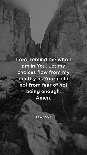 PRAY.COM on Instagram: "So much of our exhaustion comes from trying to prove what God has already spoken over us. 🤍 You are not your productivity, your mistakes, or other people’s opinions. You are a child of God—chosen, loved, and already enough in Him. 💬 Comment “I am His” if this is your prayer today. 🔁 Save this for the days you forget who you are."