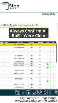 After ADAS Calibration | Always Clear All RoB Memory on Toyota and Lexus
