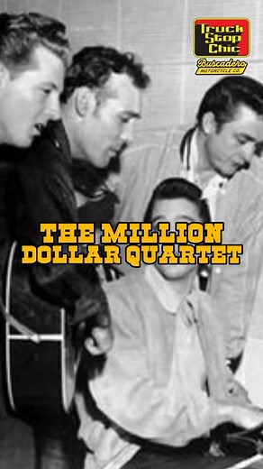 1.3K views · 2.2K reactions | The Million Dollar Quartet was a one-time jam session on December 4, 1956, at Sun Studio in Memphis, featuring Elvis Presley, Johnny Cash, Jerry Lee Lewis, and Carl Perkins. Caught on tape by chance, it captured four rock ’n’ roll legends trading gospel, blues, and boogie in a raw, unfiltered moment that became iconic. #americana #rocknroll | Truck Stop Chic | Facebook
