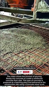 Ready Mix Concrete Pouring for a Reinforced Floor Slab !! #innovation #tool #construction