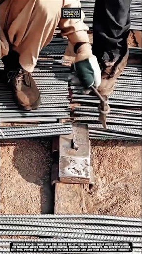 Cutting steel rebars on site using Work tool manual rebar cutter #tool #worktool