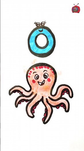 O for Octopus 🐙 | Learn Alphabet Letters with Cute Drawing | ABC for Kids