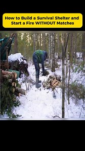 How to Build a Survival Shelter and Start a Fire WITHOUT Matches | Camping Food Adventures