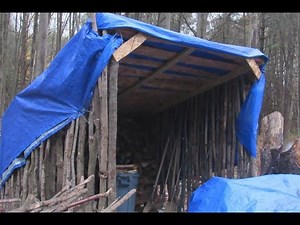 DIY easy free Lean-to for stacking wood the homestead way