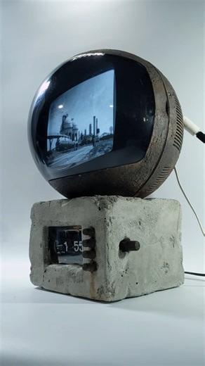 Dax Martin on Instagram: "This is a relic from the wasteland. Salvaged from the ruins of the old world. I was trying to create a post apocalyptic fallout inspired artifact from a broken world. Something future archaeologists might dig up and be amazed by. I used a JVC videosphere for the tv. It was in very bad shape and missing the base. So it was a good candidate for this project. Otherwise I wouldn't defile a nice set like this. I rusted the otter casing with real metal powder and made a custo
