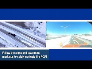 Large truck safely navigates a Restricted Crossing U-Turn (RCUT) intersection