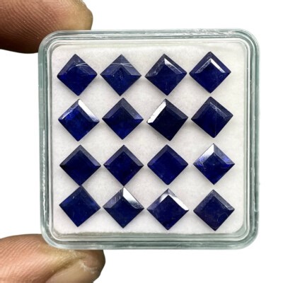 16 Pcs Natural Blue Sapphire 5mm Square Cut Rich Blue Loose Gemstones Lot | eBay