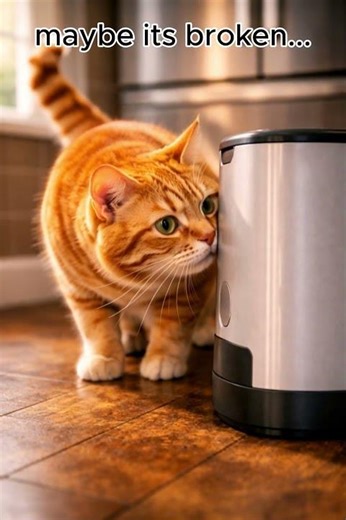 Greedy Cat Hacks Feeder… Then RAGES When It’s Empty! 😂🐱 #funnycats #greedycat #animalshorts #fun