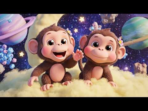 Five Little Monkeys Space Jump Challenge | Galactic Counting Song & Astronaut Rhymes