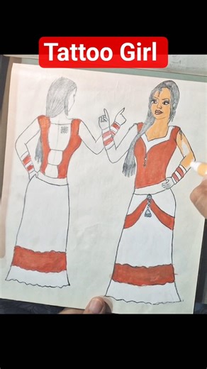 Tattoo Girl l Front Back Girl l #shortvideo #short #trendingshorts #viral